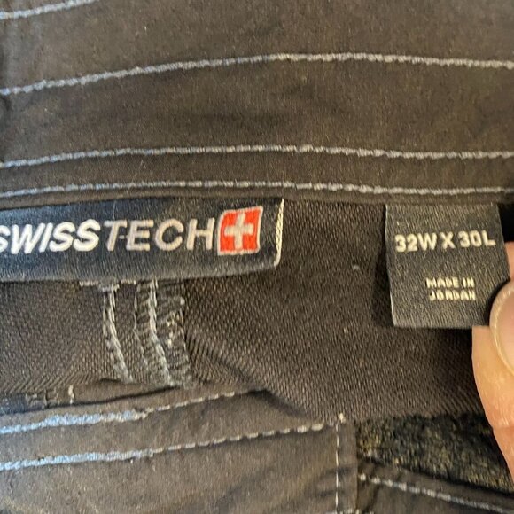 Swiss Tech Mens Cargo Pants 32x30  Black Soot Stretch Nylon Spandex Mix - Picture 6 of 12
